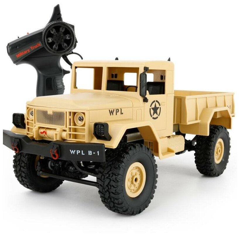 Радиоуправляемый краулер WPL Military Truck 4WD RTR масштаб 1:16 2.4G - WPLB-14-Yellow