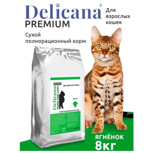 DELICANA Сух.д/кошек Ягненок 8кг