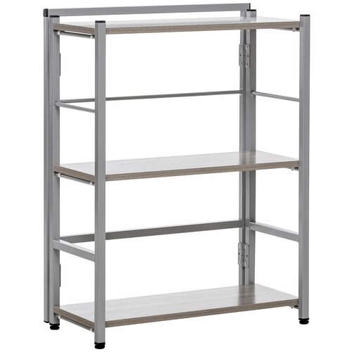 Стеллаж раскладной Leset Пако 800 цвет каркас серый, Атлас Светлый