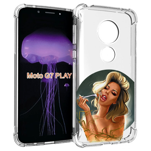 Чехол MyPads голодная-девушка-модель женский для Motorola Moto G7 Play задняя-панель-накладка-бампер