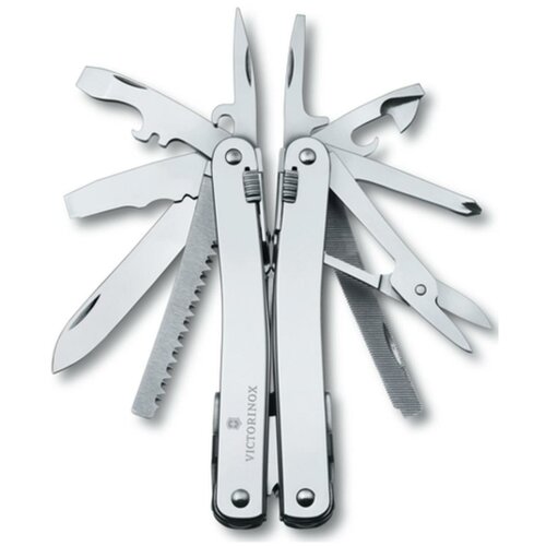 Мультитул Victorinox SwissTool Spirit II, 105 мм, 26 функций, кожаный чехол мультитул victorinox swisstool spirit x 26 функций серебристый