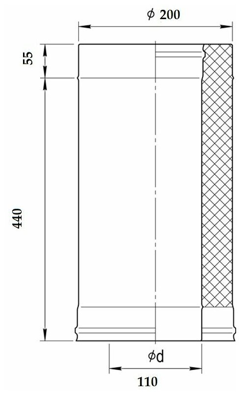 Сэндвич 0,5 м (430/0,5 мм + оц.) Ф110х200 FERRUM - фотография № 3