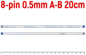 Шлейф тачпада для ноутбука Asus X750JA FFC 8-pin Шаг 0.5mm Длина 20cm Обратный A-B AWM 20624 80C 60V VW-1