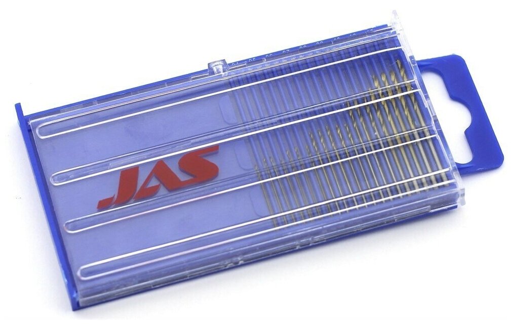 JAS Мини-сверла, HSS 6542 (М2), нет покрытия, d 0,3 - 1,6 мм, набор, 20 шт.