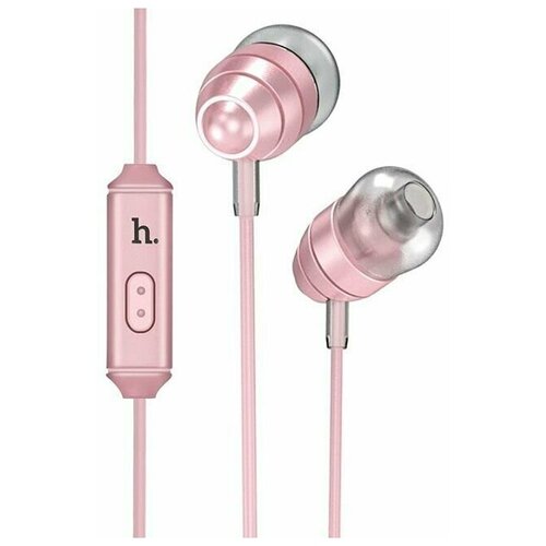 Вакуумные наушники с микрофоном, Hoco M5 Conch Universal Earphone, нежно-розовый наушники hoco m3 universal earphone белый