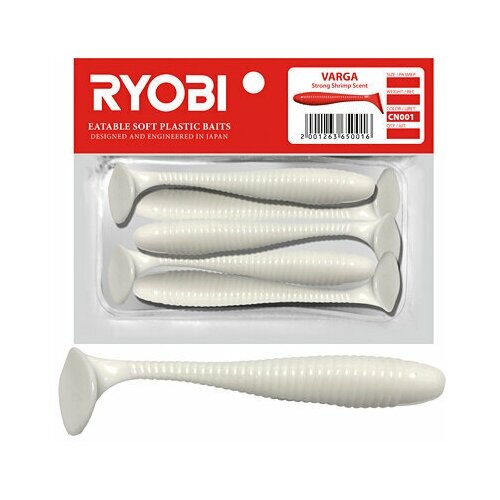 Мягкая силиконовая приманка риппер Ryobi VARGA (96mm), CN001 (white night), ( упк. 4 шт.)