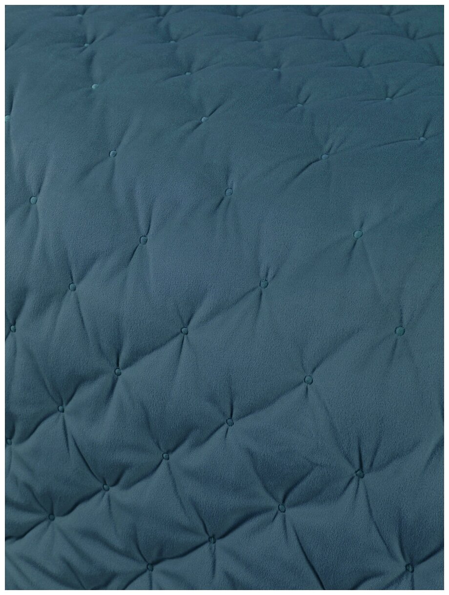 Покрывало ROMANCE велюровое SHJ VE с вышивкой, размер 160х220см, синий - фотография № 3