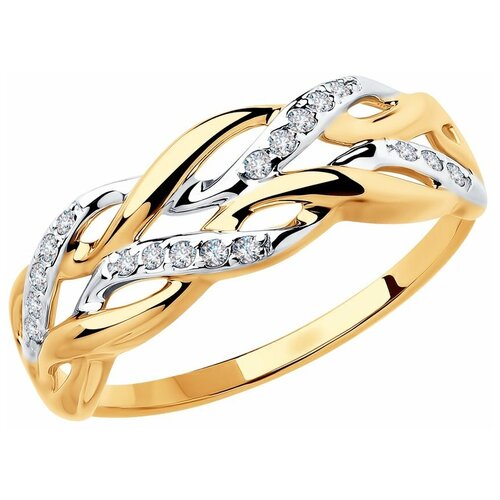 Кольцо Diamant, красное золото, 585 проба, фианит, размер 16.5 бронницкий ювелир кольцо из красного золота r01 d 69001r002 r17 размер 18