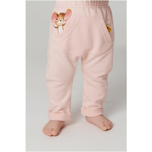 фото Брюки для девочки diva kids, 92 см, розовый, футер/ штаны для девочки/ брюки для малышей