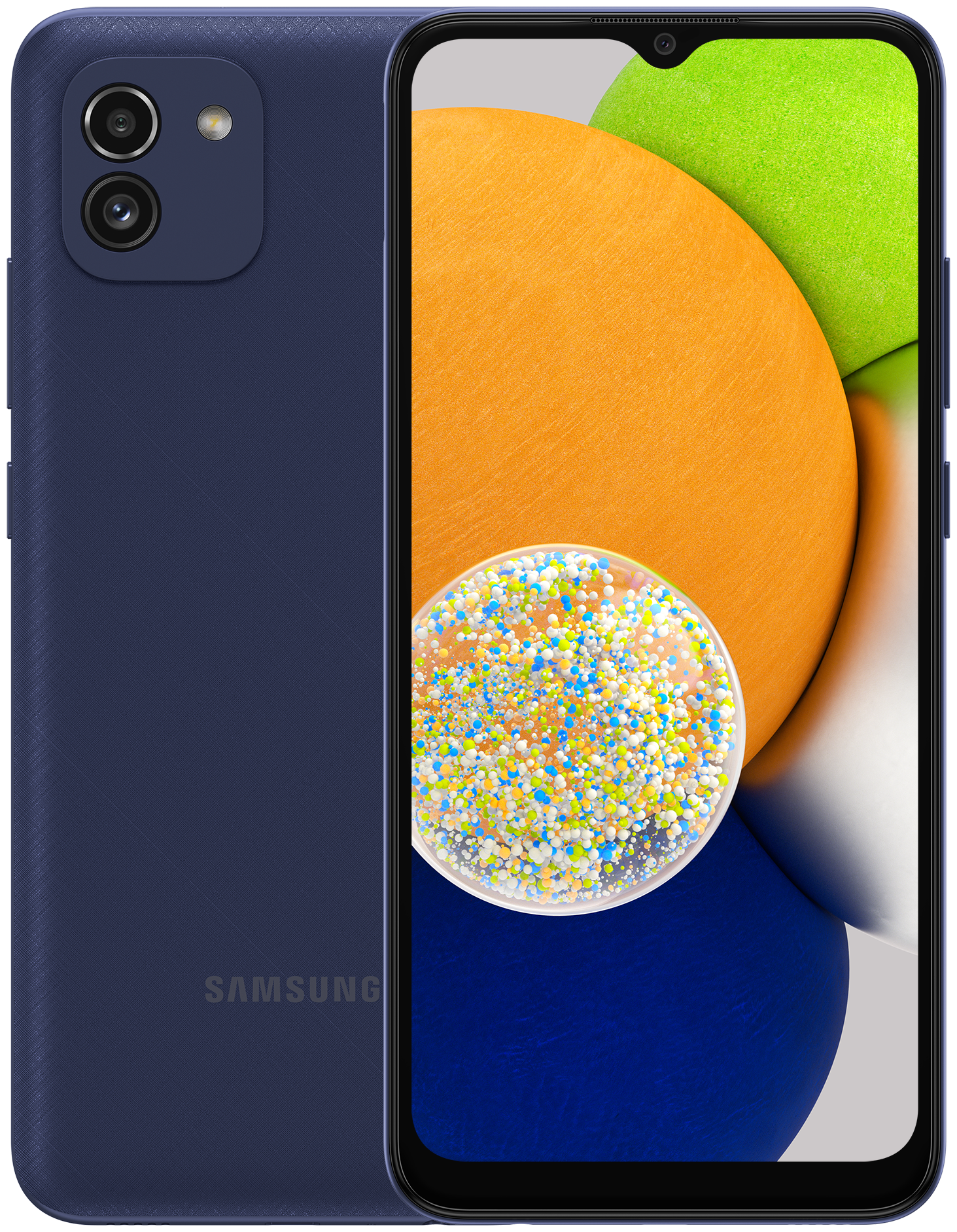 Cмартфон Samsung SM-A035F Galaxy A03 32Gb 3Gb синий моноблок 3G 4G 2Sim 6.5" 720x1600 Android 10 48Mpix 802.11 b/g/n/ac GPS GSM900/1800 GSM1900 TouchSc microSD max1024Gb