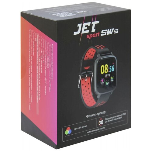 Смарт-часы Jet Sport SW-5 52мм 144 OLED черный SW-5 RED 207000₽