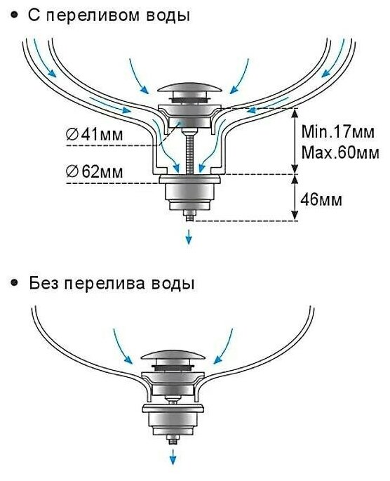 F62-6 FRAP Донный клапан-автомат, латунь/белый; 41,5 мм - фотография № 4