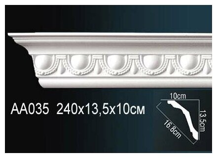 Карниз Perfect потолочный 100x135 мм плинтус полиуретановый под покраску AA 035-1 шт