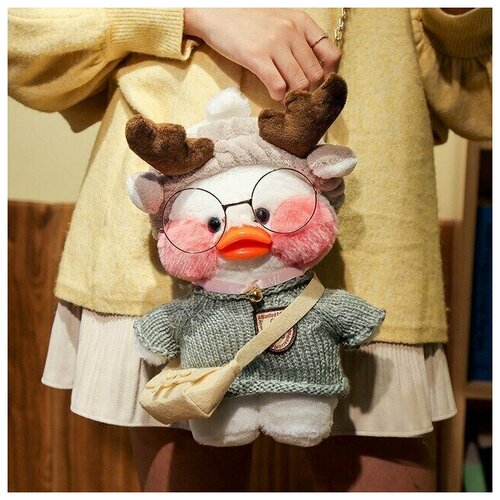 Сумка детская/ Сумочка для девочки/ Уточка Lalafanfan/Лалафанфан / Сумка мягкая игрушка Лалафанфан на цепочке