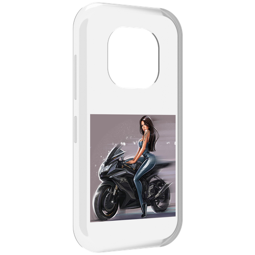 Чехол MyPads девушка-на-мотоцикле для Doogee V20 задняя-панель-накладка-бампер