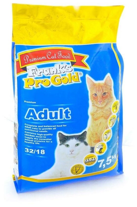 Корм Frank's ProGold для взрослых кошек: Курица (Adult 32/18), 3 кг - фотография № 6