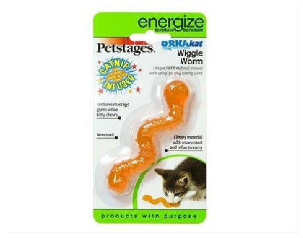 Petstages игрушка для кошек Energize "ОPKA червяк" 11 см - фотография № 14