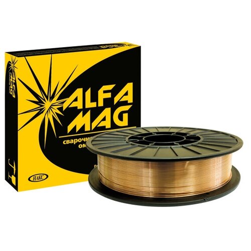Омедненная сварочная проволока ER70S-6 (ан. Св08Г2С) д.0,8мм 5кг AlfaMag