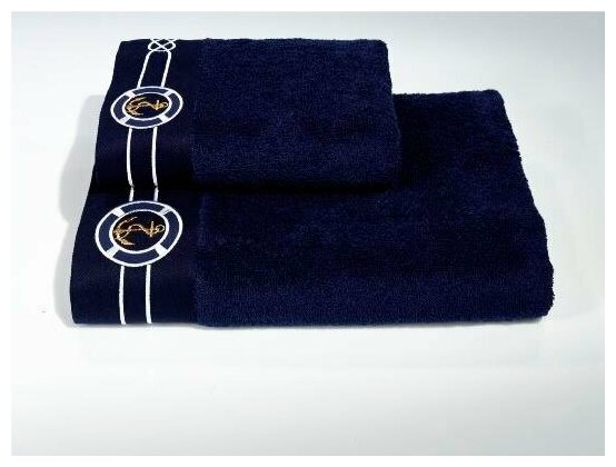 Полотенце Soft cotton MARINE тёмно-синий 85X150 см - фотография № 2
