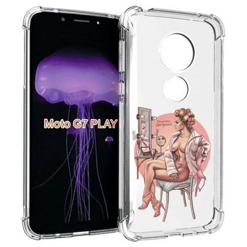 Чехол MyPads красивая-девушка-с-зеркалом женский для Motorola Moto G7 Play задняя-панель-накладка-бампер