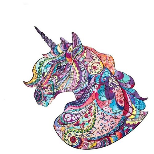 Пазл фигурный, «Радужный единорог», размер M