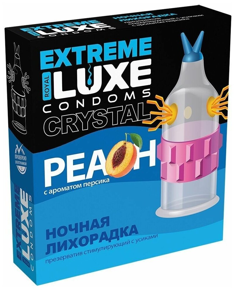 Стимулирующий презерватив Ночная лихорадка с ароматом персика - 1 шт.