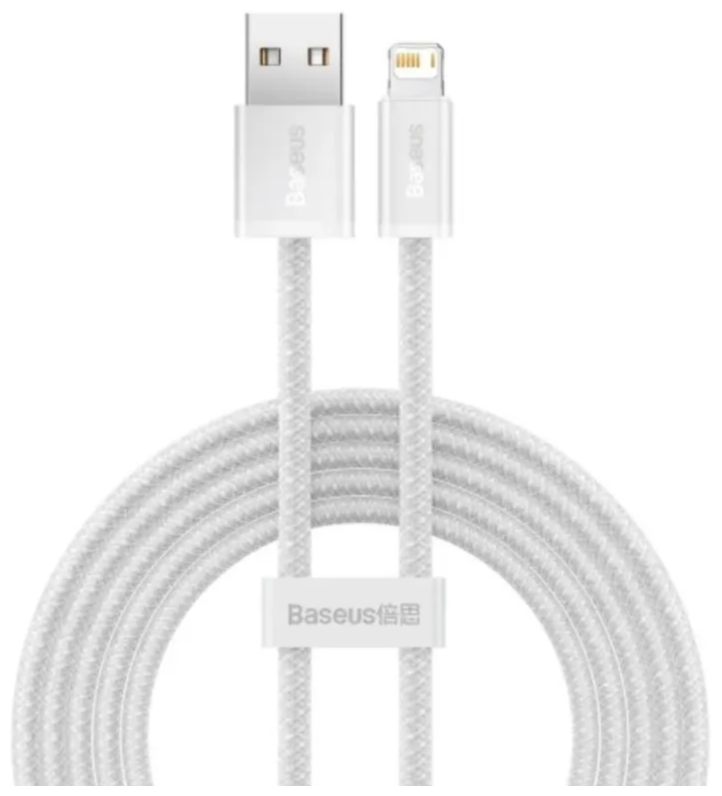 Кабель Baseus Dynamic Series Fast Charging Data Cable USB to iP 2.4A 2m (CALD000502, CALD000503, CALD000505, CALD000507) (white)