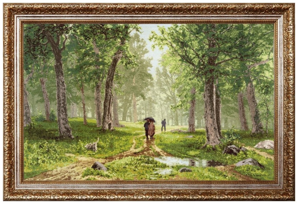 Набор для вышивания "Золотое Руно" МК-080 Дождь в дубовом лесу 1891 г.