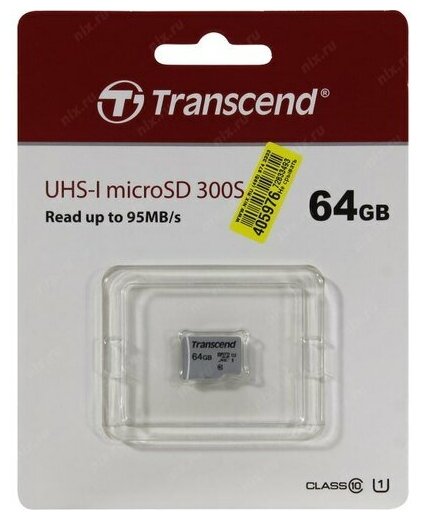 MicroSDXC 64Gb UHS-I (U3) Transcend 300S TS64GUSD300S-A - фото №2