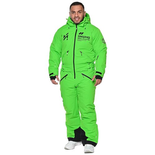 Комбинезон Snow Headquarter, водонепроницаемый, вентиляция, герметичные швы, регулируемый капюшон, регулируемые манжеты, карманы, размер 48, зеленый