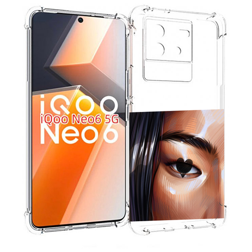 Чехол MyPads зрачок-сердце женский для Vivo iQoo Neo 6 5G задняя-панель-накладка-бампер