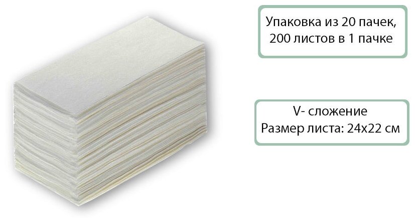 Полотенца бумажные Терес V Econom 1-нослойная 200лист. белый (упак.:20шт) (Т-0226) - фото №8