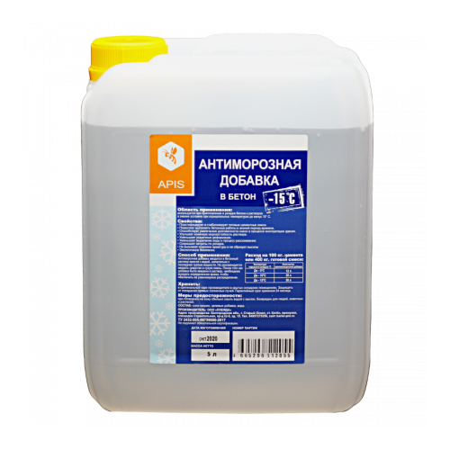 антиморозная добавка в бетон apis 4665296512048 APIS Антиморозная добавка в бетон с пластифицирующими свойствами, канистра 5,5 кг