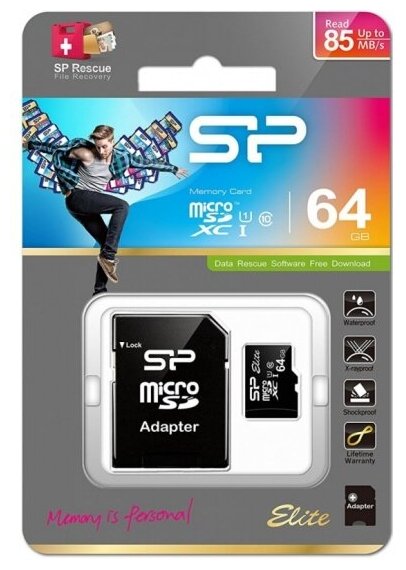 Карта памяти Silicon Power ELITE microSDXC UHS Class 1 Class 10 + SD adapter