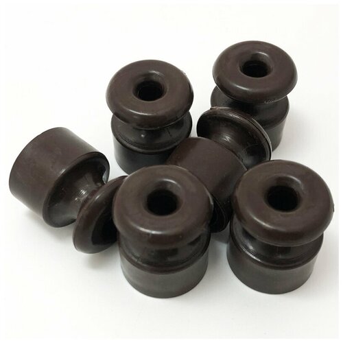 Изоляторы ретро для открытой проводки пластик коричневые 100 шт.