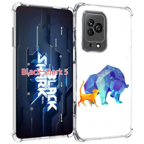 Чехол MyPads Кот-и-медведь для Xiaomi Black Shark 5 задняя-панель-накладка-бампер чехол mypads медведь с короной для xiaomi black shark 5 pro задняя панель накладка бампер