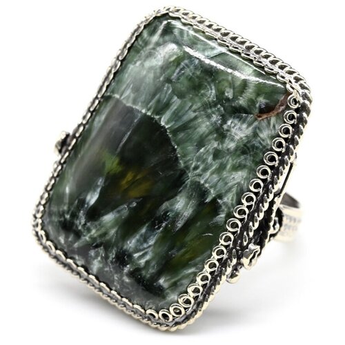 Кольцо Радуга Камня, серафинит, размер 19, зеленый кольцо серафинит размер 19 зеленый