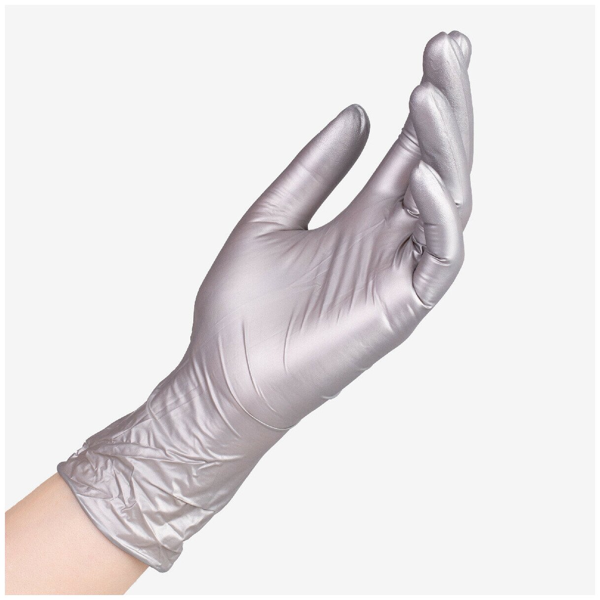 Перчатки нитриловые Safe&Care TN353, цвет: серебро, размер L, 100 шт (50 пар) - фотография № 5