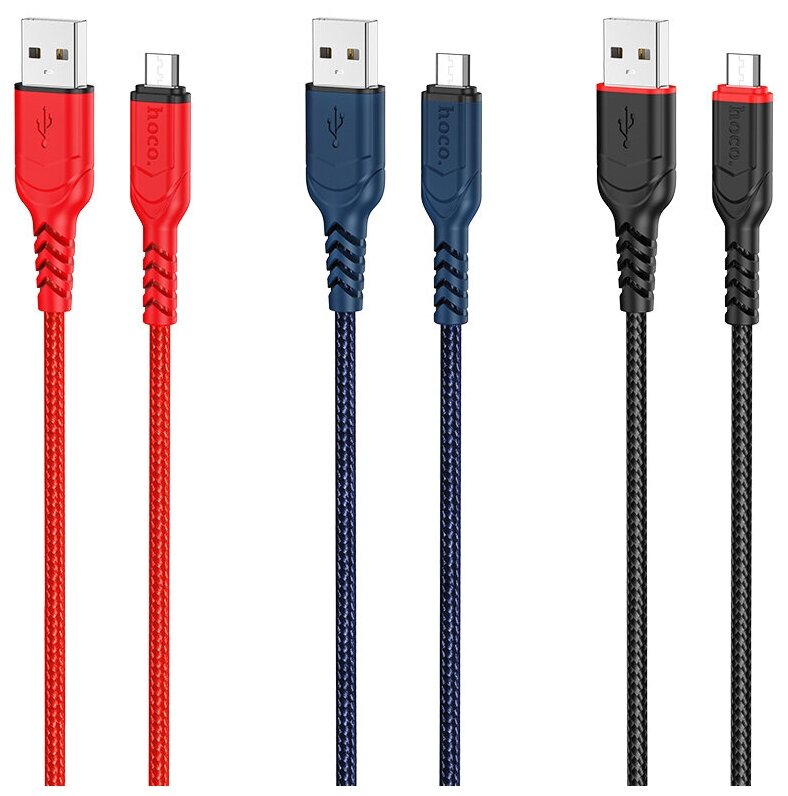 Кабель USB HOCO X59 Victory USB - MicroUSB 2.4А 1 м синий