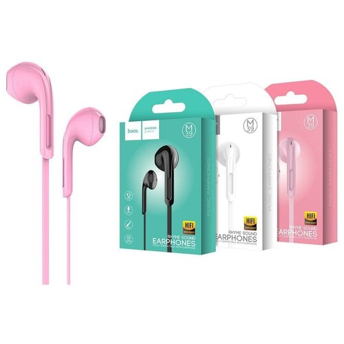 Проводные наушники HOCO M39 Rhyme Jack 35mm 12 м розовый контроллер с микрофоном 47700₽