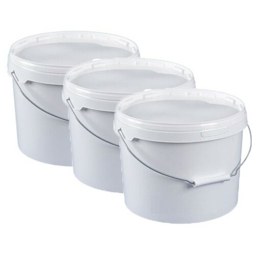 Ведро 11л с крышкой, пищевое, пластиковое, комплект из 3шт