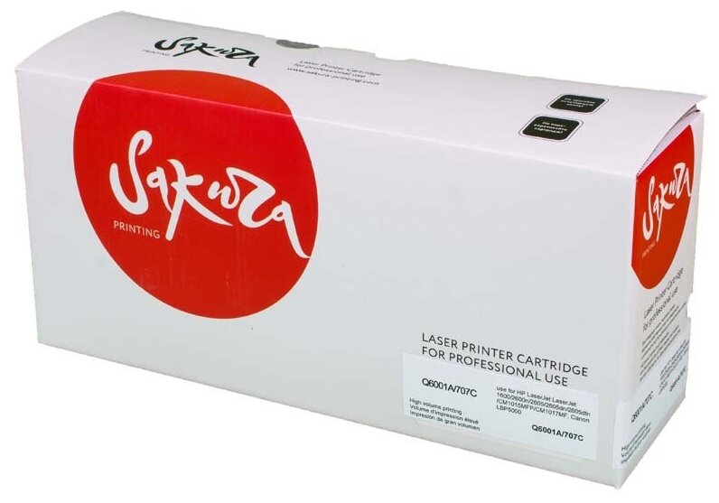 Картридж Q6001A/707C для HP Color LaserJet 1600, 2605, 2600N, CM1015, Canon LBP-5000 Sakura голубой