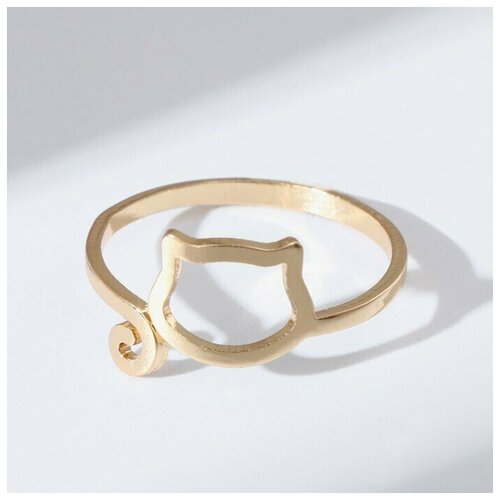 фото Кольцо безразмерное кошечка, цвет золото growup