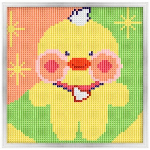 Алмазная мозаика,вышивка стразами,холст с рамкой 20х20 см. Для детей, детская, животные, кот, собака, щенок. Лалафан с сердечком арт. 7172/