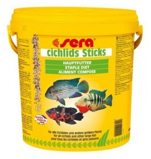 Сухой корм для рыб Sera Cichlids Sticks Nature, 10 л, 2 кг - фотография № 5