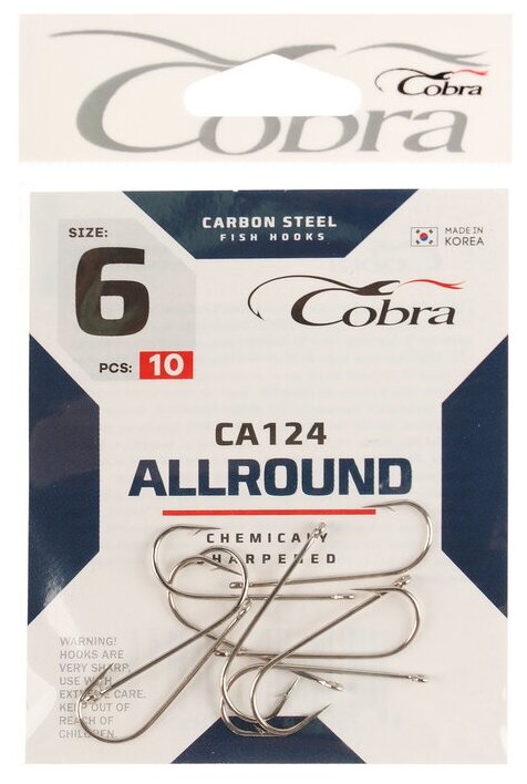 Крючки Cobra ALLROUND серия CA124 №6 10 шт.