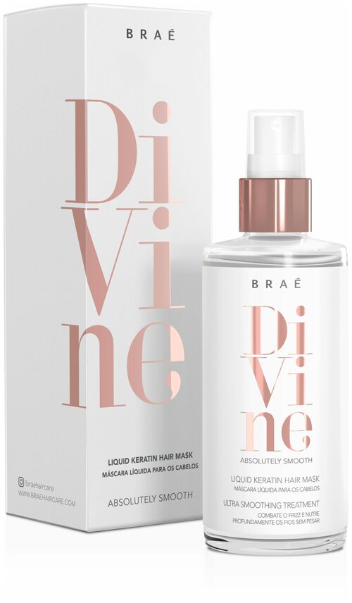 BRAÉ Divine Liquid Keratin Hair Mask — Глубоко увлажняющая жидкая кератиновая маска для волос, 60 мл.