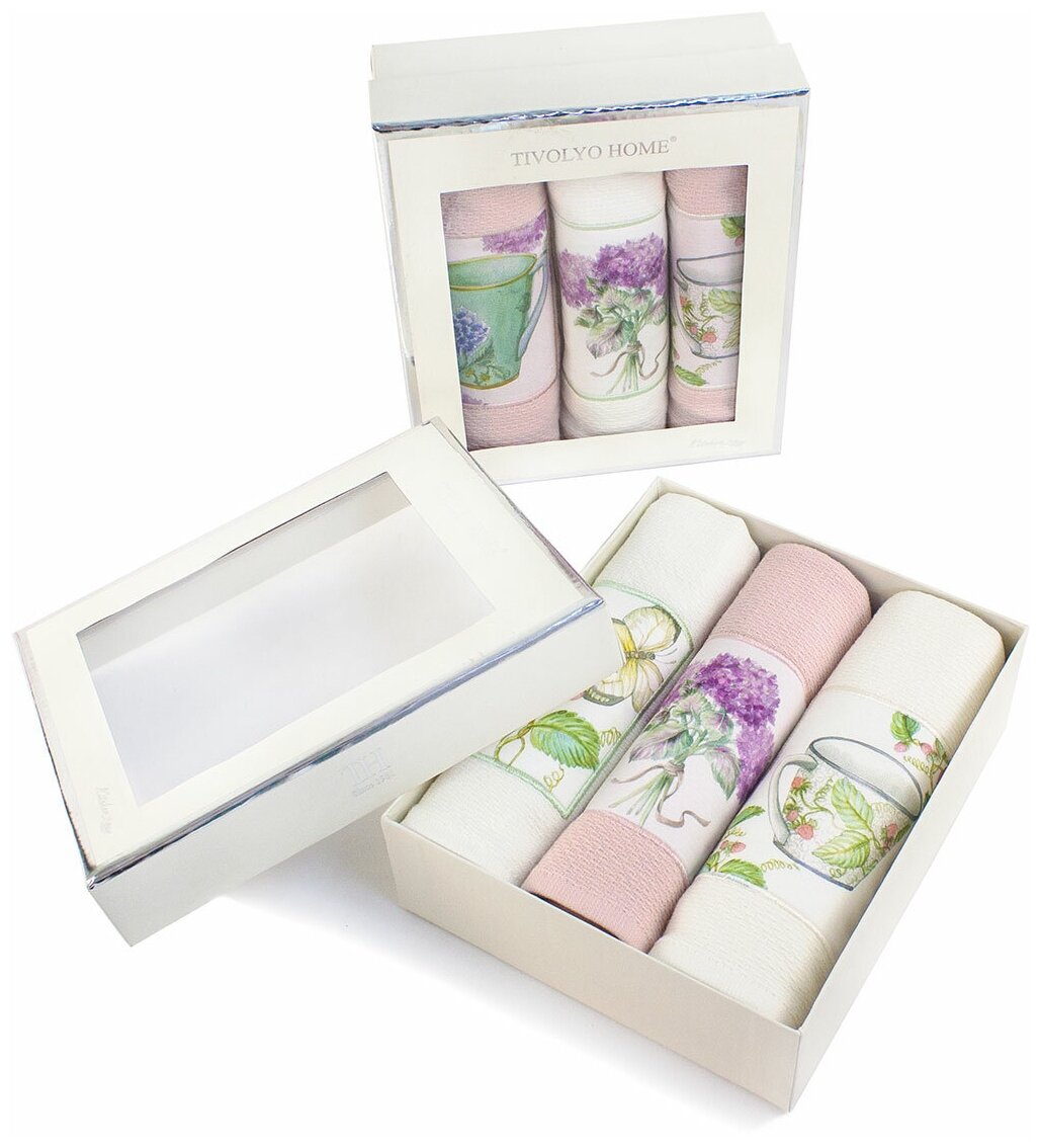 Комплект полотенец 40x60 (3 шт) Bergamo Tivolyo (розовый), Комплект полотенец