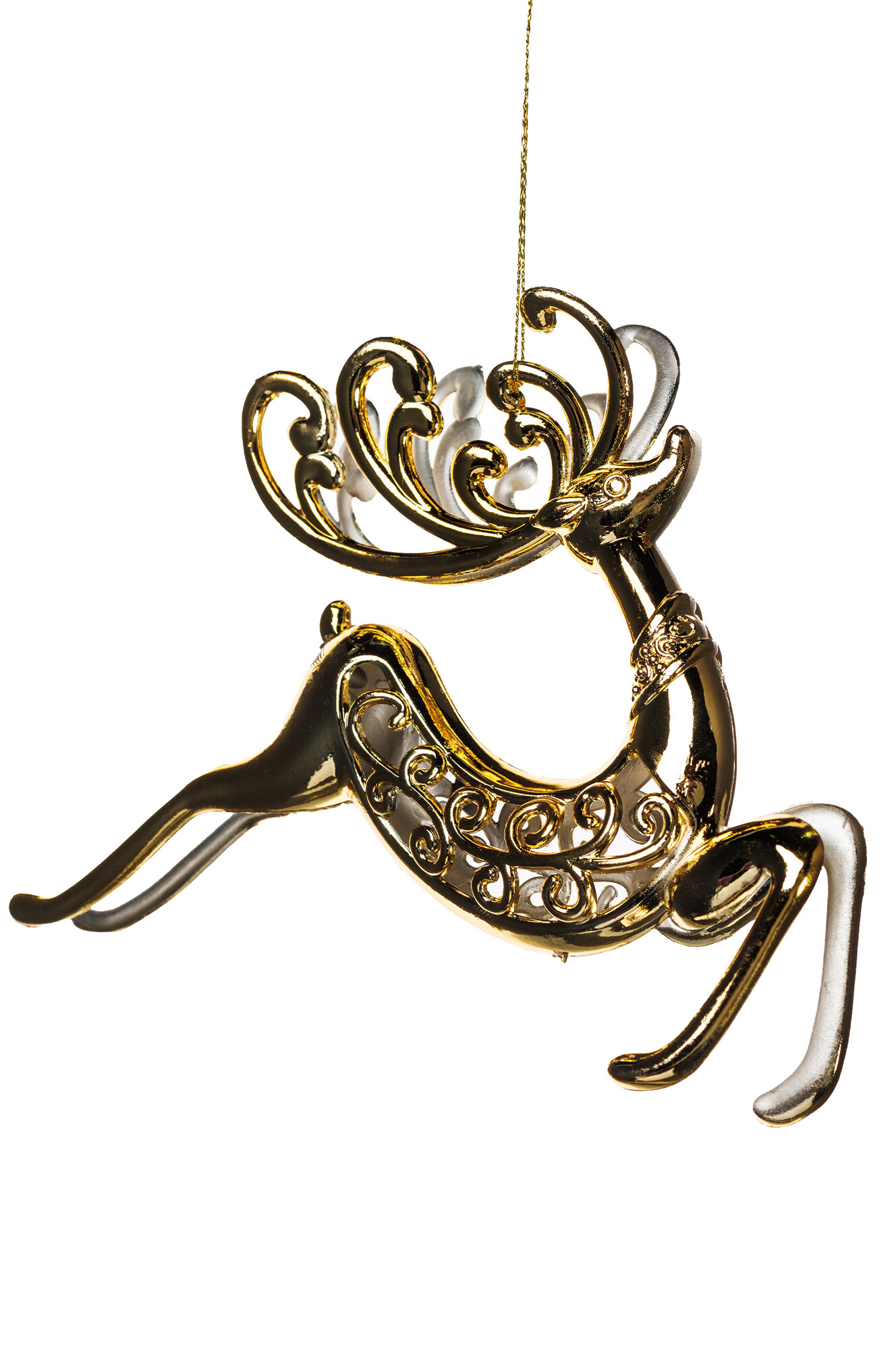 Елочная игрушка KLASSANTA Олень 808035, золотистый, 16 см, 1 шт. — фото 1