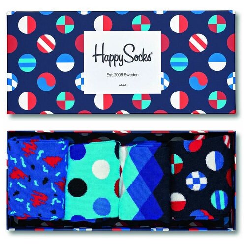 Носки Happy Socks, 4 пары, 4 уп., размер 36-40, мультиколор подарочный набор для душа и ванны nudibranches want it gift pack from trix 2 шт